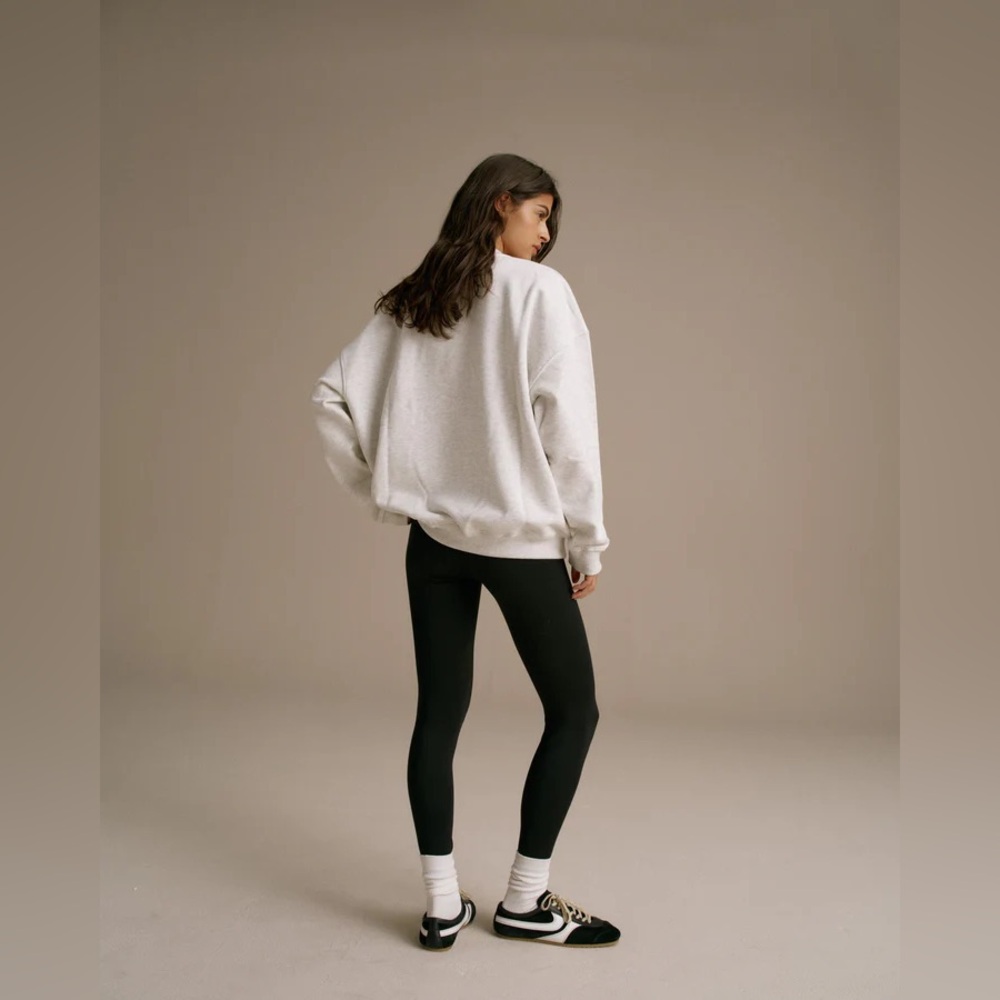 Adanola Sport Crewneck Sweatshirt in Light Gray with Black Lettering - Picture 3 of 8